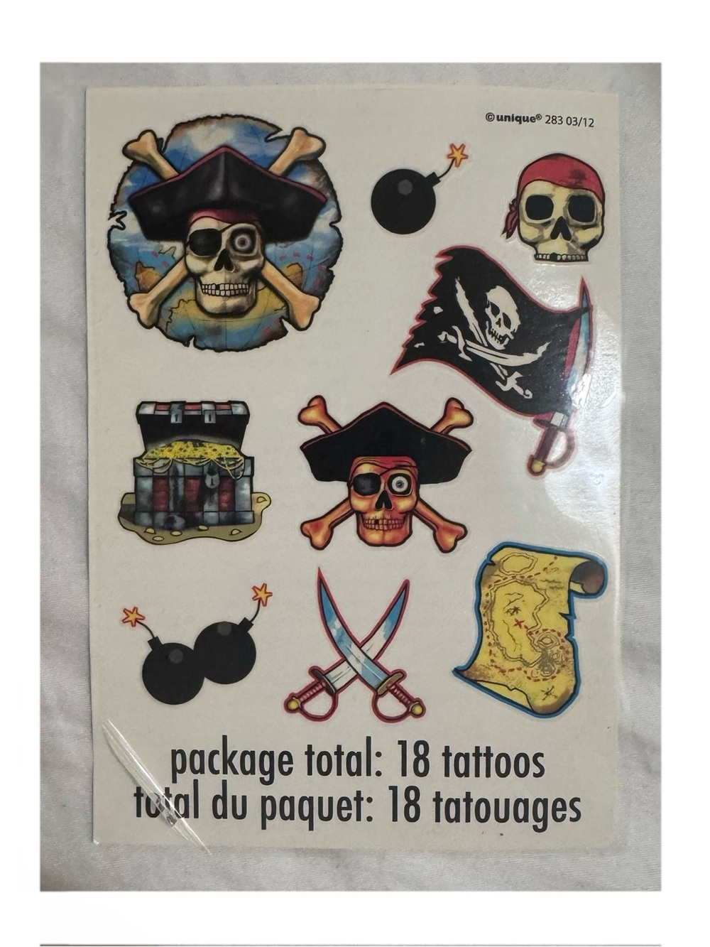 FREE Pirate Temporary Tattoo Sheet